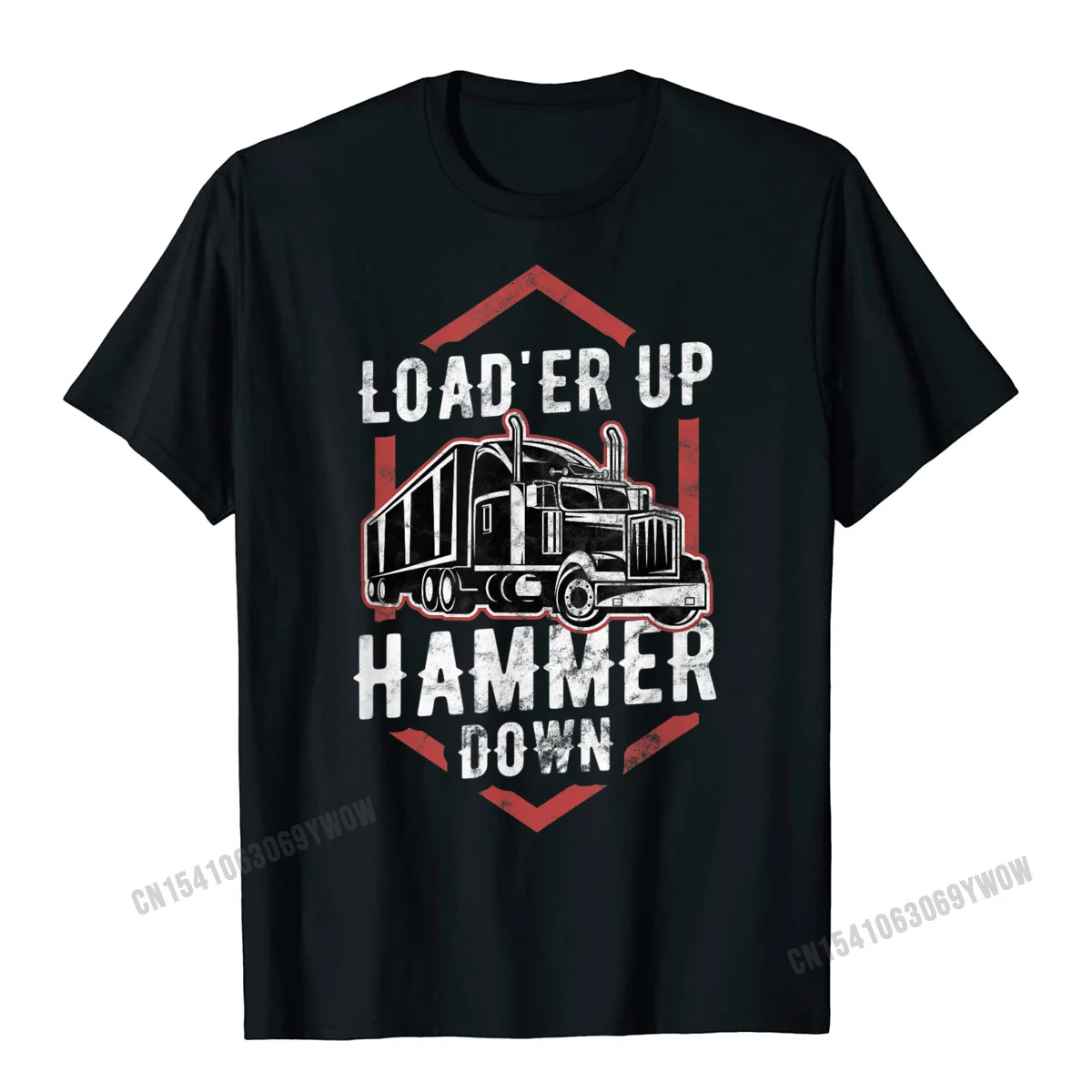 Loader Up Hammer Down Funny Trucker Gift Truck Driver T-Shirt Uomo Custom Top Camicie Per Uomo Retro Cotton Top T-Shirt Design