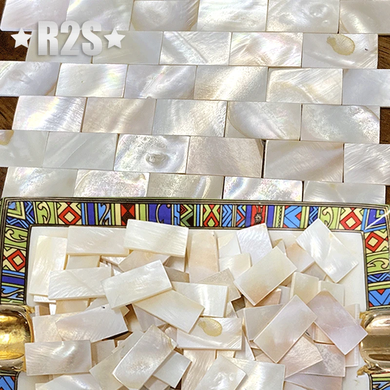 Rectangle Fanshape Mother of Pearl Mosaic Tile Pure White for Crafts DIY Decoration 50pcs mother pearl mosaic tiles,diy mosaic supplies