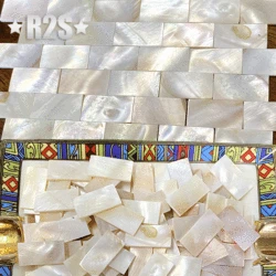 50pcs rectangle FanshapePure White Color Shell Mother of pearl mosaic tile for Crafts DIY Decoration
