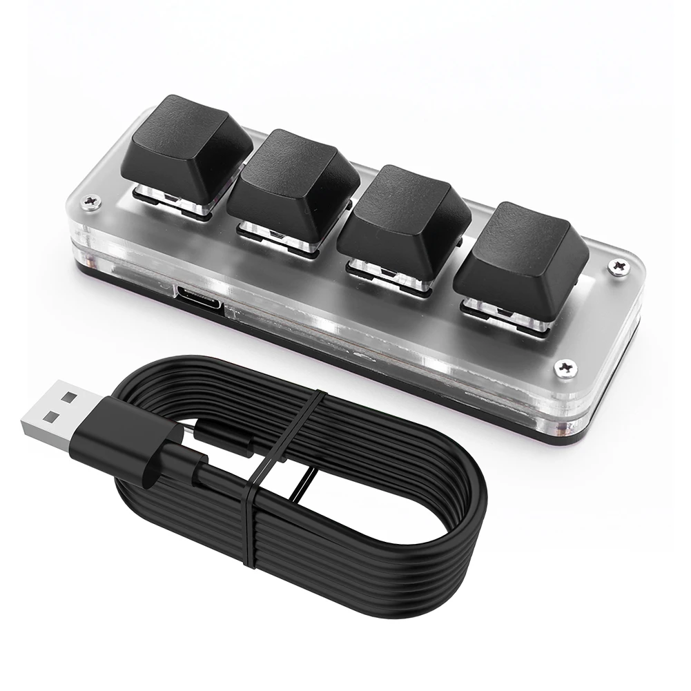 片手メカニカルゲーミングキーボード,赤いスイッチ,3つのキー,1つのノブ,4つのキー,有線,USB,ミニ,BT,マクロパッド