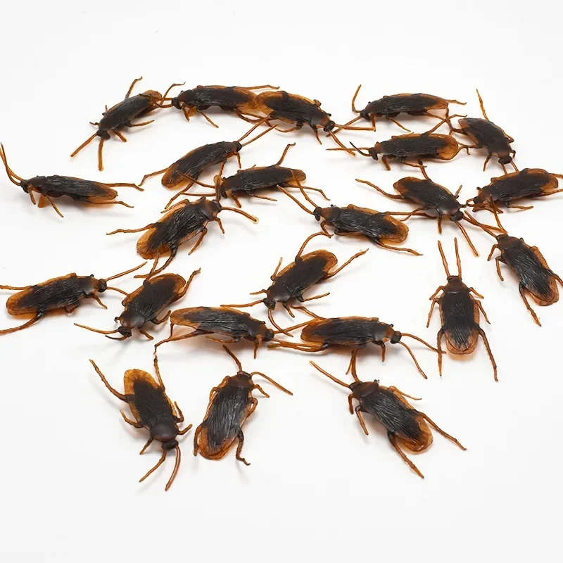5-50Pcs Fake Rubber Cockroach Toy Prank Joke Toys