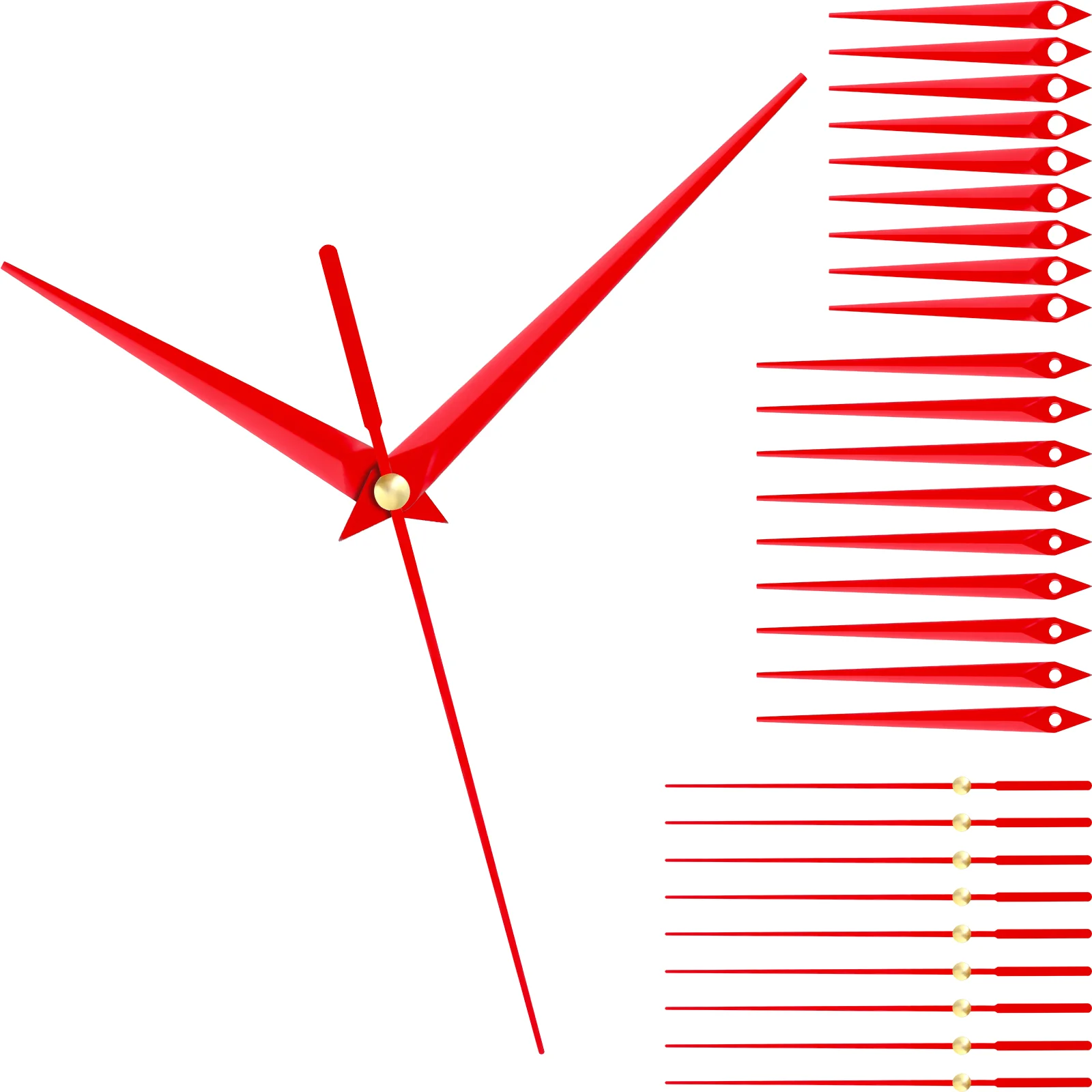 

10 Sets Wall Clock Metal Hands Quartz Mechanical Replacement Pointers Aluminum Parts for
