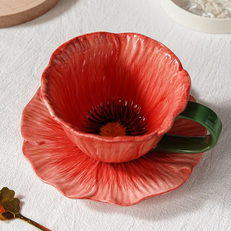 Elegant Ceramic Latte Cup and Saucer Set