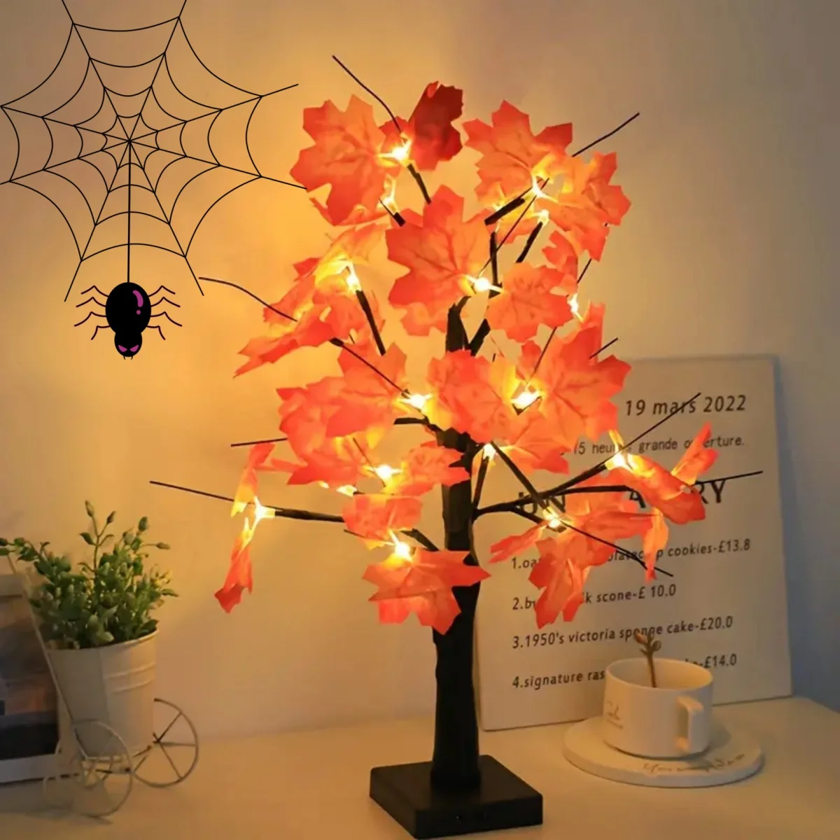 24-LED Black Birch Tree Lamp – Halloween & Holiday Decor 2