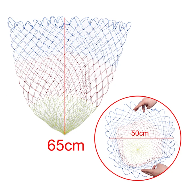 1PC 35/40/45/50/60 cm Rhombus Mesh Hole Depth Folding Nylon Landing Dip Net Nylon Fishing Nets Collapsible Fishing Tools 2