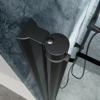 34 to 35-3/8 in. W x 72 in. H Bi-Fold Semi-Frameless Shower Doors in Matte Black with Clear Glass 4