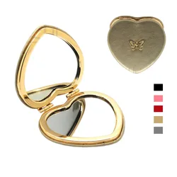 Small Bee Makeup Mirror Heart Double-Sided Folding Cosmetic Mirror Vanity Mirror Compact Cosmetic Hand Mirrors Pocket Travel