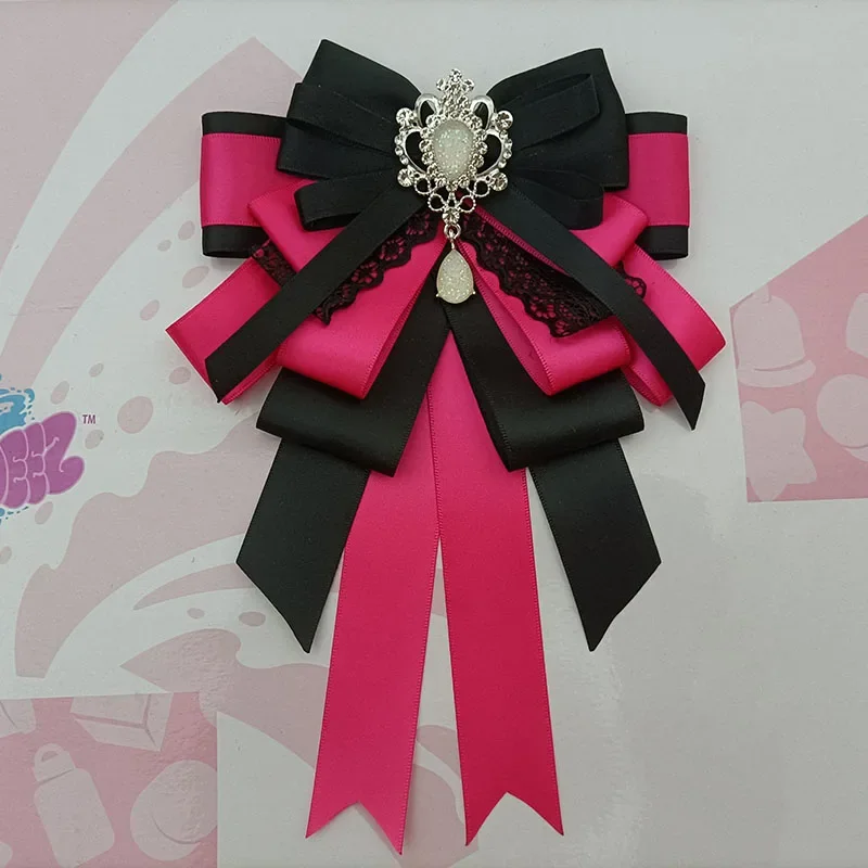 Original Design Damen Hemdkragen Blume Lolita Bowtie Handlampe Zubehör Spitzenband Strass Schleife Handgefertigter Schmuck Geschenk – Detail 8