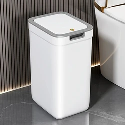 Touchless Wall - Mounted Odor - Sealing Bathroom Trash Can | Durable Rectangular Design - 9L (WHITE)