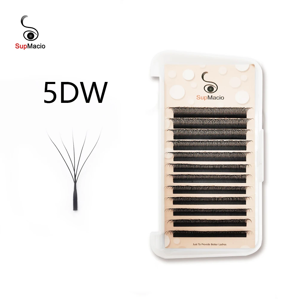 

Supmacio w 5d lashes extension eyelash bouquets volume 0.07 c d 12m 5d cílios w tufts brazilian eyelashes