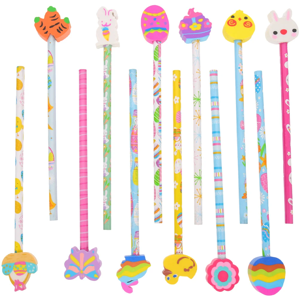 

Easter Pencil Calligraphy Exercise Pencils Sketch Eraser Tipped Color Pattern Daily Kids Wood for Examination