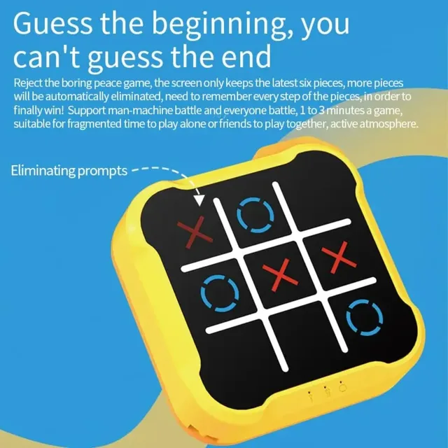 Unisex 3-in-1 Electronic Tic Tac Toe Game Travel Puzzle Toy Infinite Board Portable Memory Learning Game for Kids Adults Ages 3+ 2