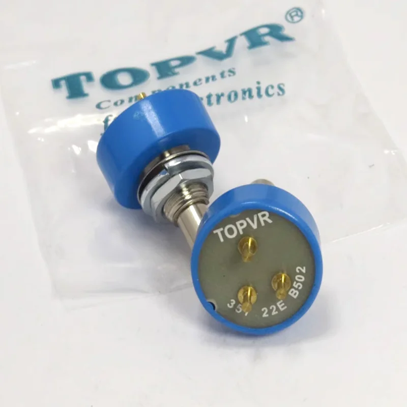1pcs 360 Degree Rotation TOPVR Conductive Plastic Potentiometer 357 22E B102 B202 B502 B103 360 Degree Rotation