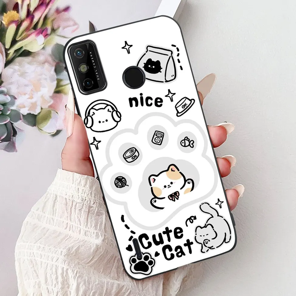 Silicone Cute Floral & Funny Painted Back Cover
