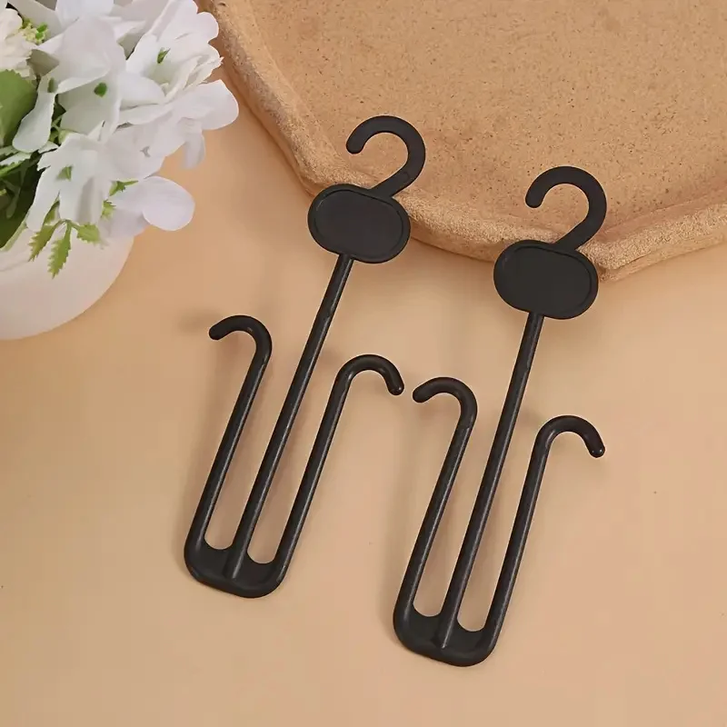 10PCS Black Plastic Sandal Hangers Flip Flop Slipper Baby Shoes Display Hangers Clothes Scarf Holders Home Shop Storage Rack 2