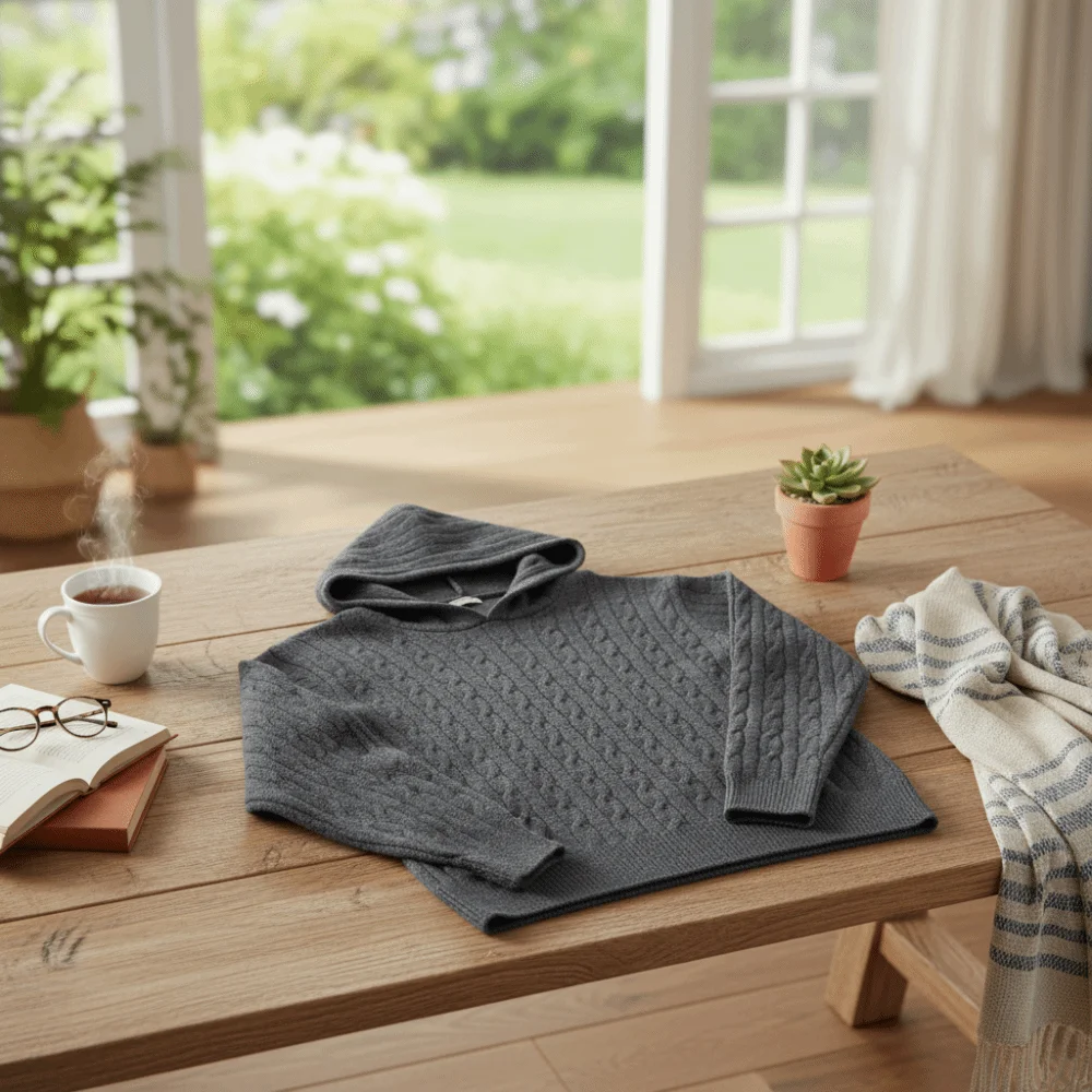 Spring Autumn Long Sleeve Knitted Hoodies Pullover Casual Hooded Sweatshirts Loose Simple Hooded Knitted Sweater School Student