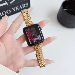 Premium Stainless Steel Watch Band - Elegant Metal Bracelet for 38 40 41mm (Gold)