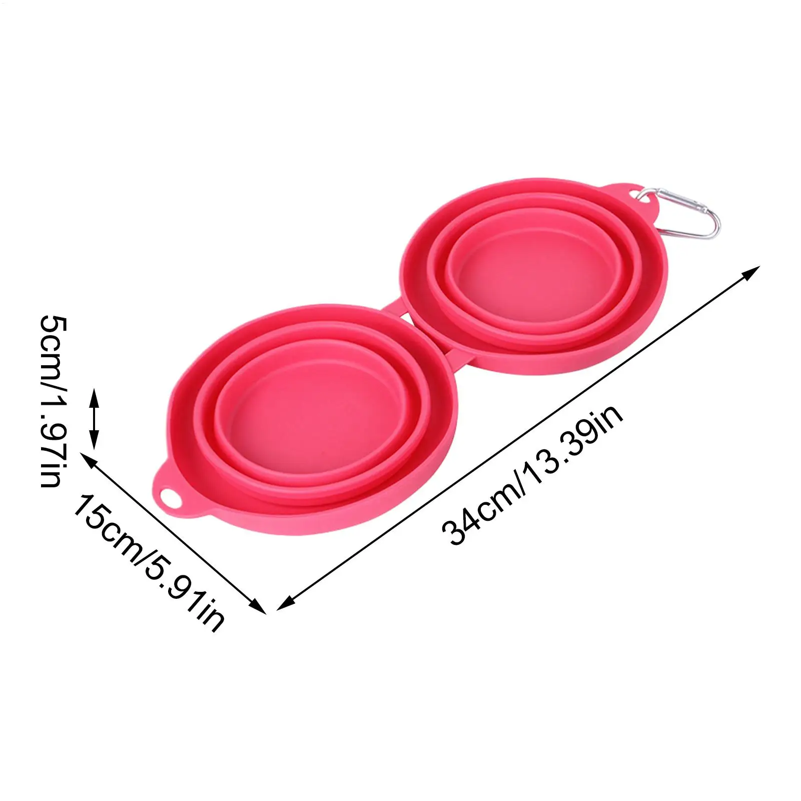 Dog Food Bowl Silicone Dishwasher Safe Foldable Containers Dog Food Water Bowl Set For Small Medium Pet Car Hiking Camping