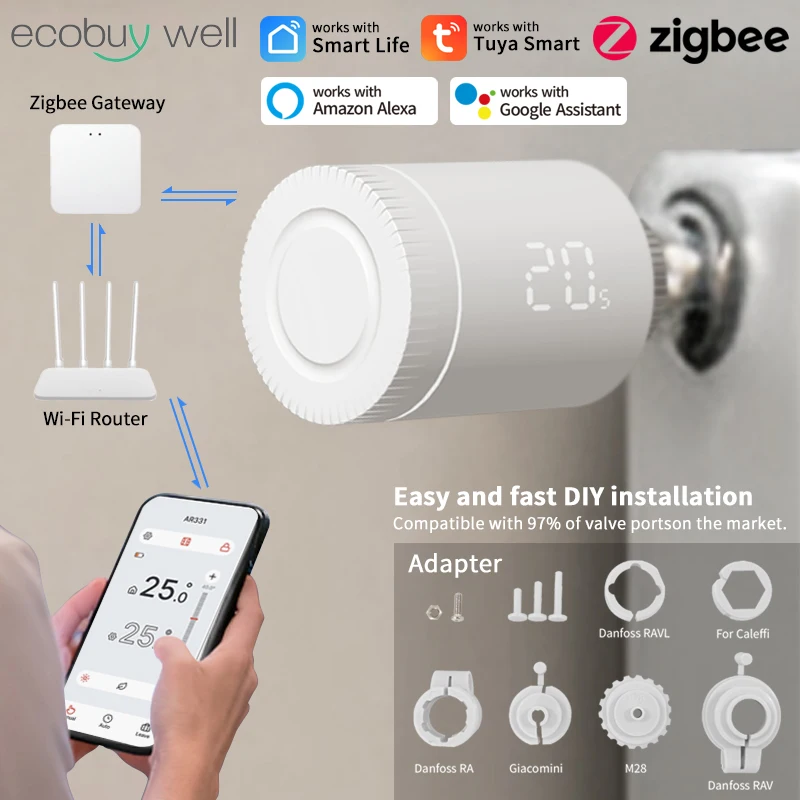 zigbee trv radiator valve installation adapters