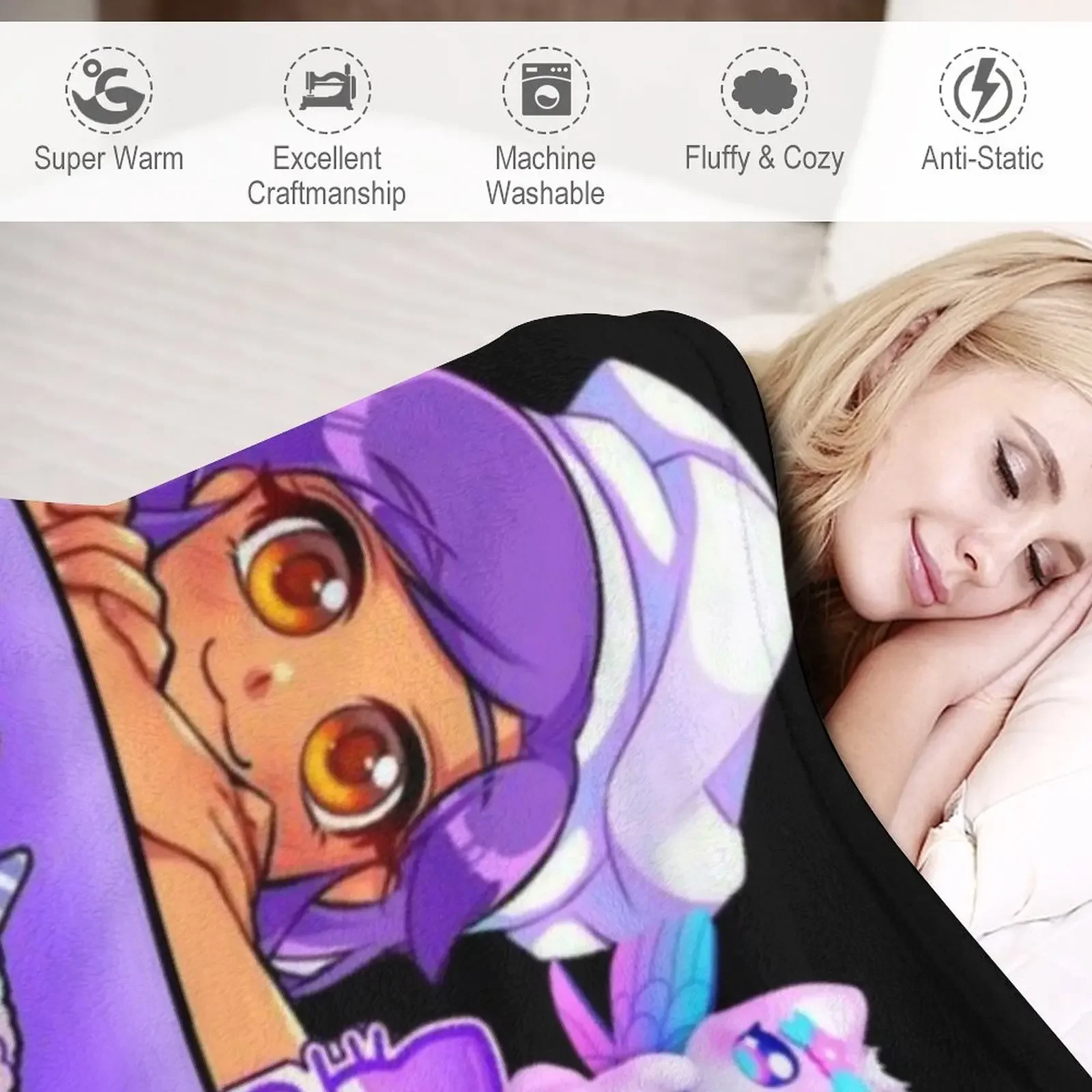 Aphmau Meow Plushies Anime Cats Throw Blanket Fluffy Shaggy Blanket Flannels Blanket Tourist Blanket 4