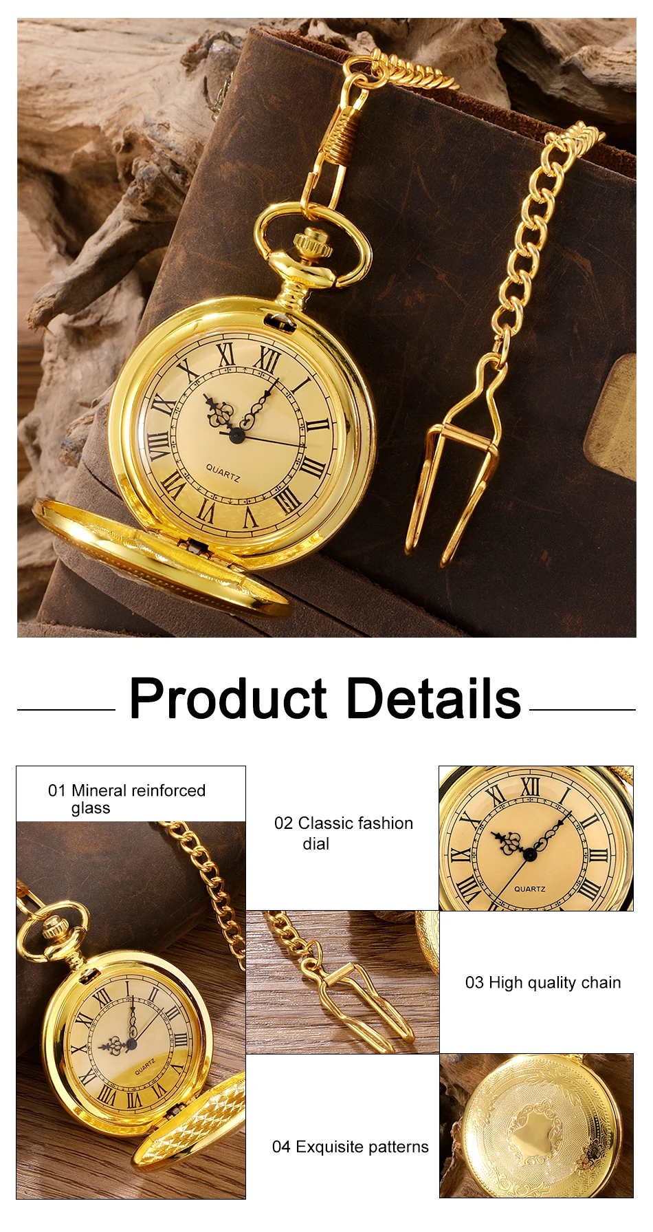 Reloj De Bolsillo De Cuarzo Auténtico Con Números Romanos Reloj De Bolsillo De Cuarzo Auténtico Con Números Romanos