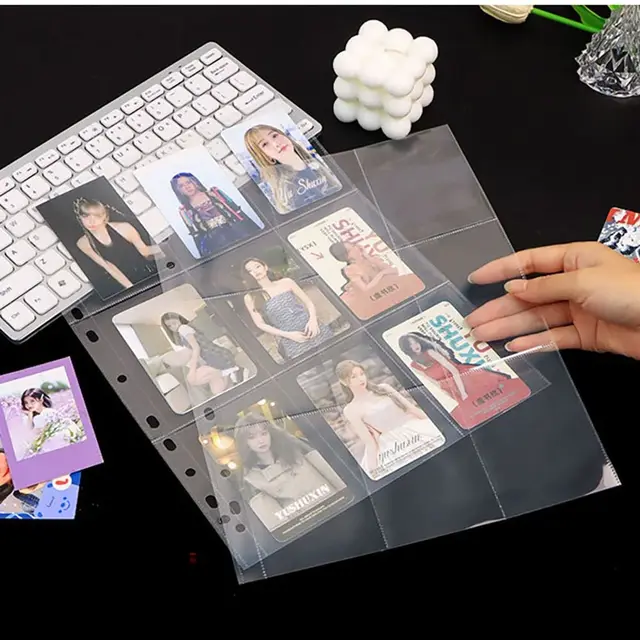 Feuilles de reliure A4 Kpop pour cartes photo, pocommuniste multiples, manchon PP sans acide, recharge d'album photo, carte Liberty, timbre, matrice, rangement de bijoux 2