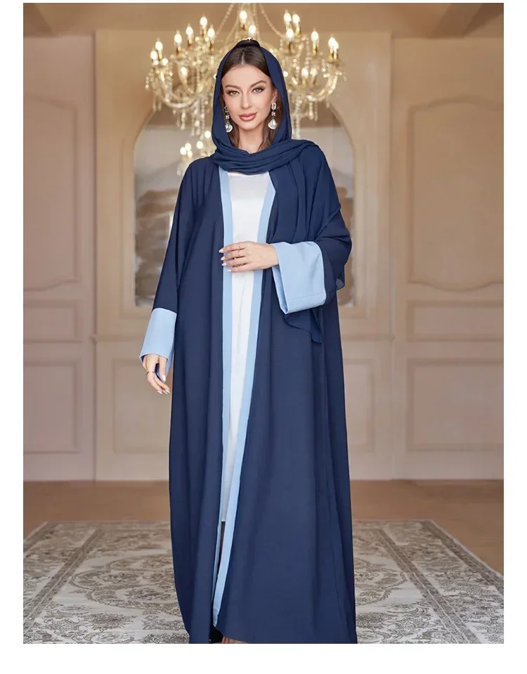 Abaya with Hijab Scarf Eid Long Sleeve Morocco Arab Muslim Party Dress Abayas for Women Dubai Kaftan Robe Vestido Modest Dresses