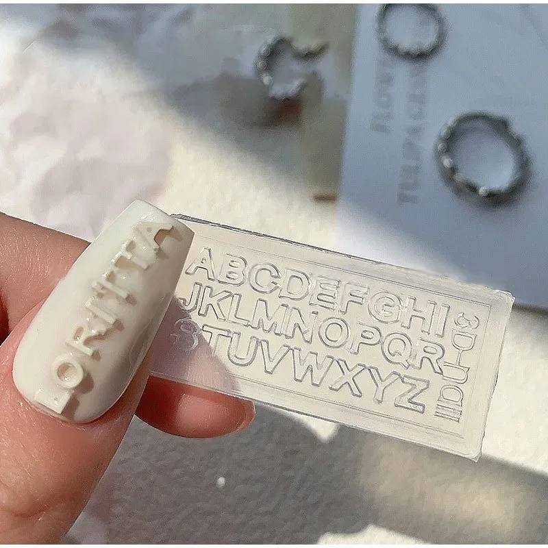 New 3D Silicone Letters Acrylic Nails Art Mold Nail Art Stamping Templates DIY Manicure Accessory Tools Nail Art