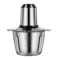 Meat Grinder 2L Stainless Steel Electrical Food Processor Blender Mixer Machine  Kitchen Fruits Garlic Nuts, EU Plug Blender 1