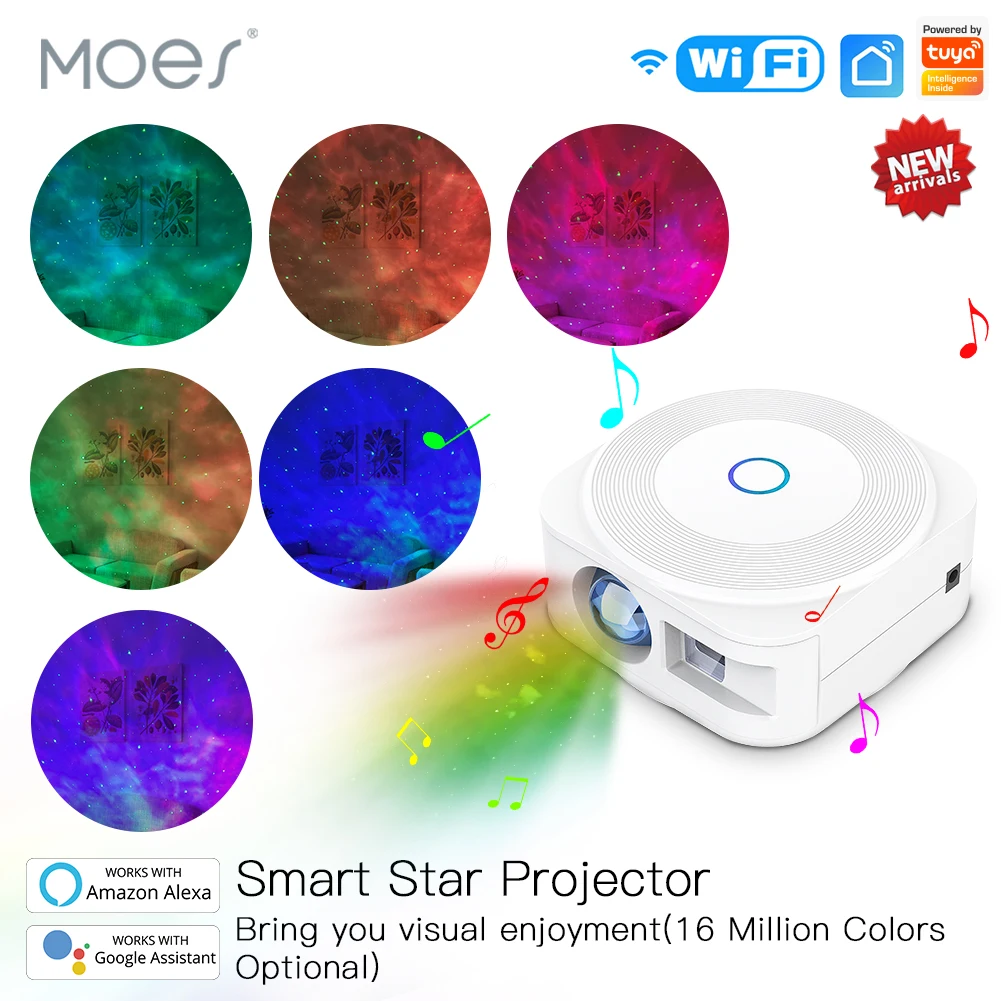 Smart Star Projector Galaxy Cloud/Moving Ocean Wave Star Sky WiFi Night ...