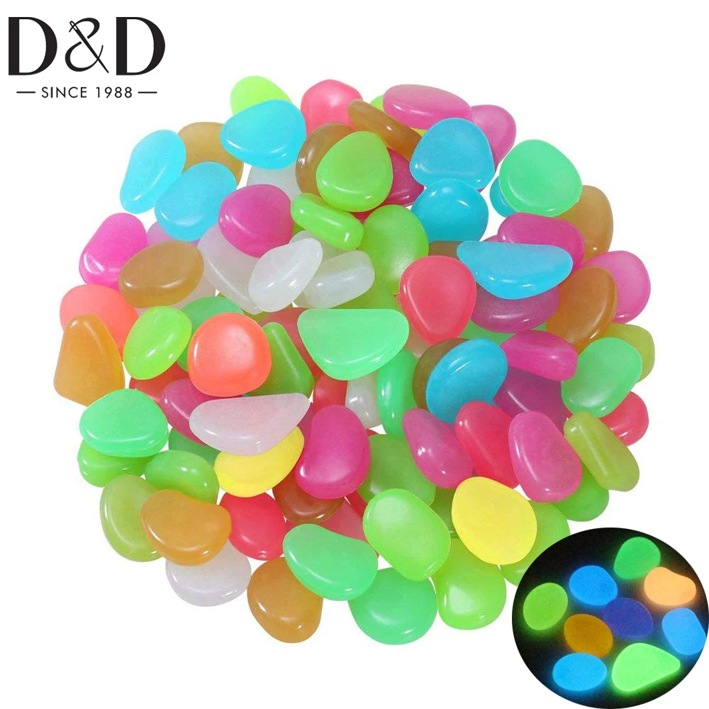 Luminous Stones Glow in The Dark Garden Pebbles Rocks For Home Outdoor Walkways Garden Path Patio Lawn Yard Fish Tank 200/50pcs