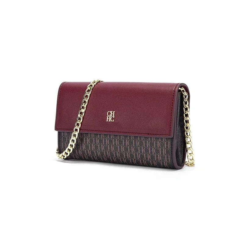 CH Exquisite Craftsmanship Women's Crossbody Bag Light Luxury Design Chain Bag Letter Elements Color Blocked Women's Chain