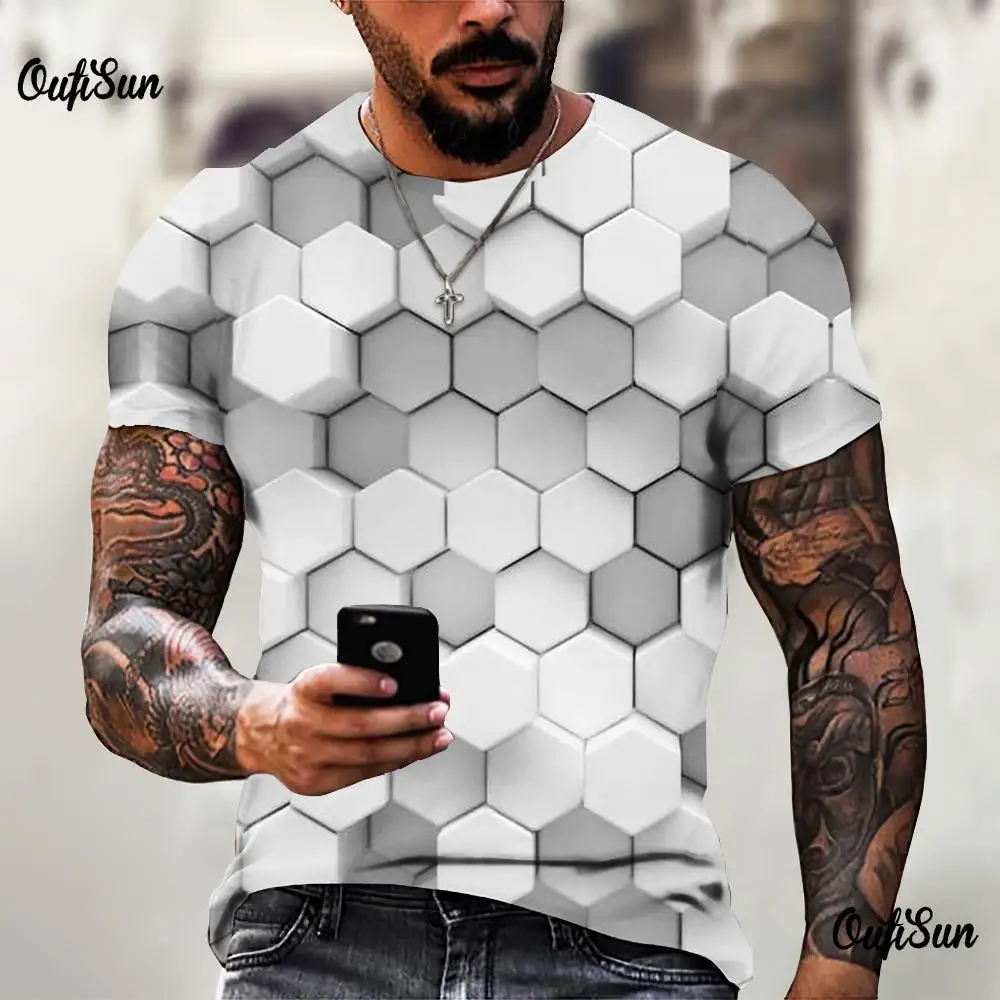 

Футболка мужская в клетку, с коротким рукавом, размеры до 6xl