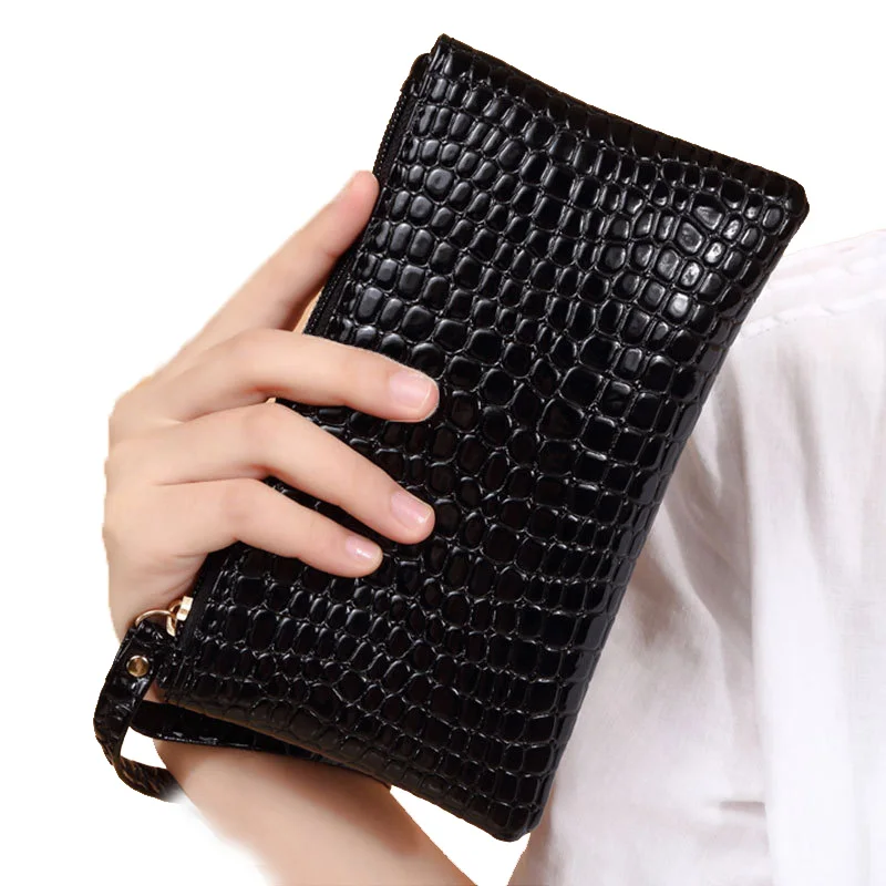 Korean PU Leather Coin Bags Money Pouch Organizer for Women Travel Neceser Keys Phone Storage Bags Crocodile Toiletry Makeup Bag