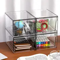 Stackable Organizer Drawers Anti-slip Acrylic Bins Stackable Dustproof Makeup Organizer Closet Bathroom Kitchen Storage Bins 1
