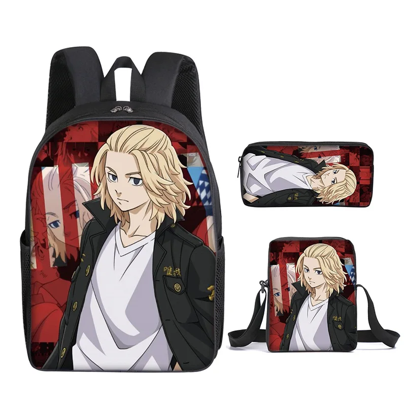 

Tokyo Revengers Backpack Knapsack Japanese Anime Rucksack Teens Students Daypack 3 Pcs/Set Bookbag Children School Bags Mochilas