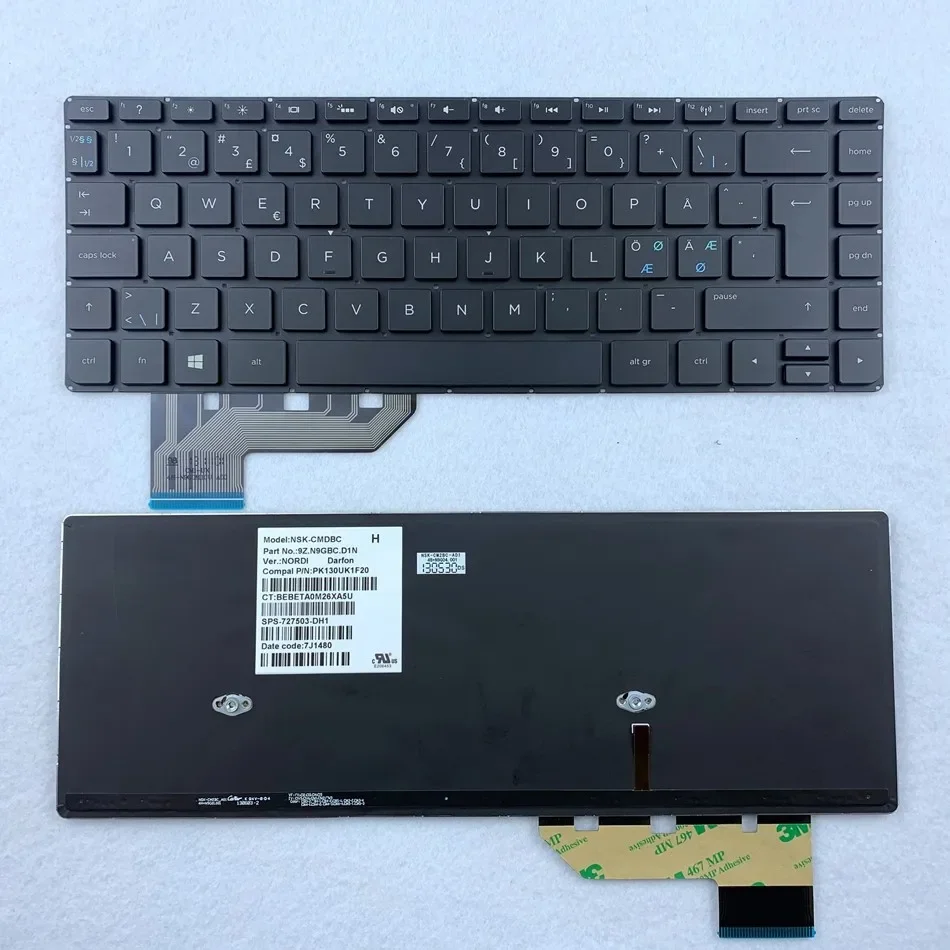 

Скандинавская клавиатура с подсветкой для HP ENVY 14-K 14-K001TX 14-K1000 14-K022TX ND макет