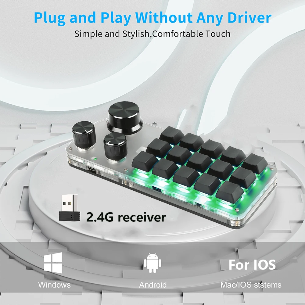 Programação Macro Teclado Mecânico Teclado Personalizado Copiar Colar Mini Botão para Hotswap Photoshop Cad Gaming - Imagem 3