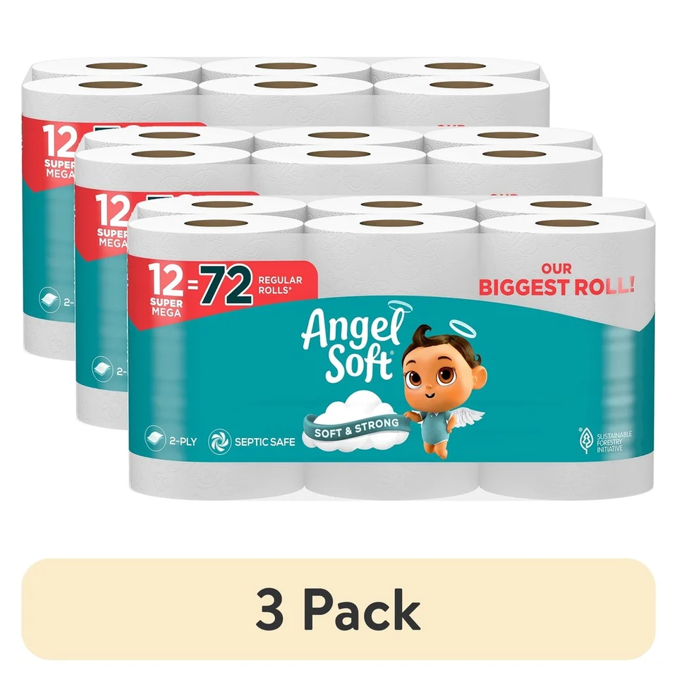 Super Mega Toilet Paper 12 Pack Soft Strong