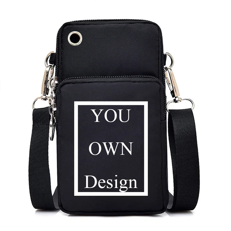 DIY Photo Women Men Print Mobile Phone Bag Luminous Shoulder Bag Mini Handbag CrossBody Purse