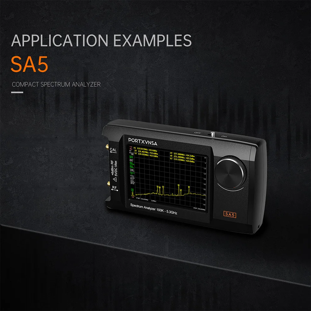 휴대용 스펙트럼 분석기 2 in 1 신호 발생기 100kHz5.3GHz 휴대용 스펙트럼 분석기 5000mAh 배터리(32GB 카드 포함)