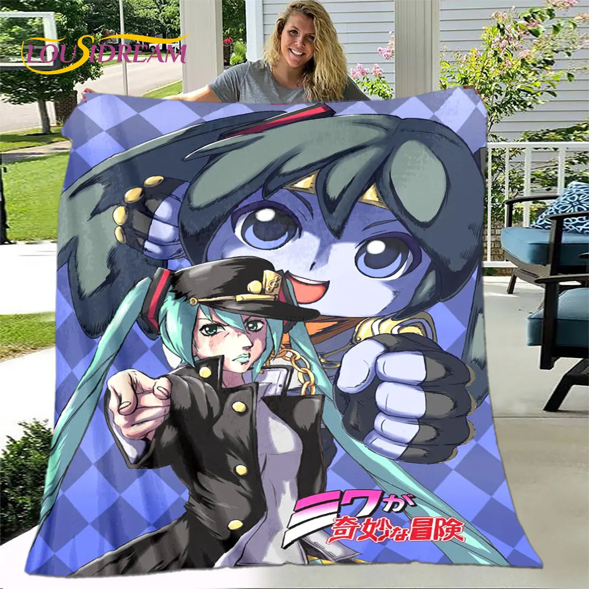 

Anime jojo's Bizarre Adventure Soft Plush Blanket,Flannel Blanket Throw Blanket for Living Room Bedroom Bed Sofa Picnic Cover