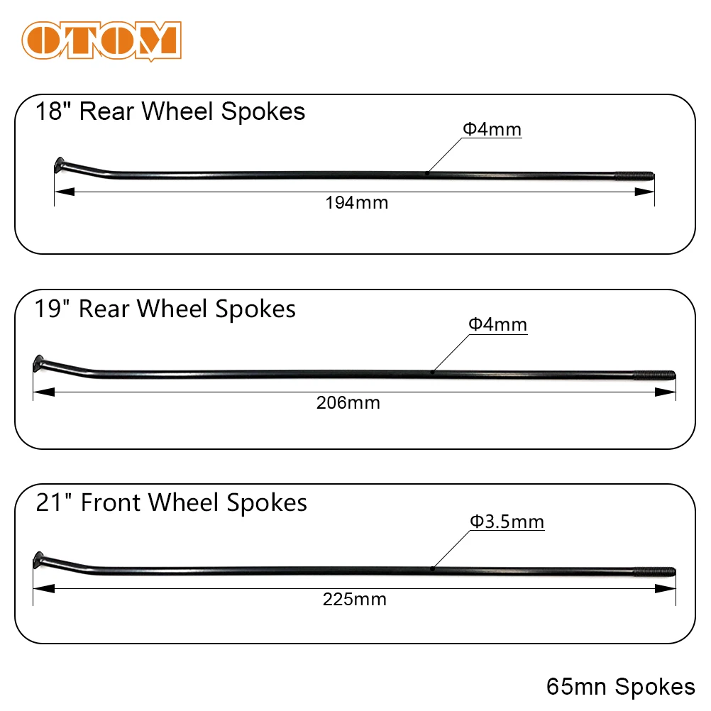 OTOM Motorcycle 21" Front 18" 19" Rear Spokes Black Electrophoresis Treatment Wheel Rim For KTM SX EXC XCF HUSQVARNA TX FE FX FC