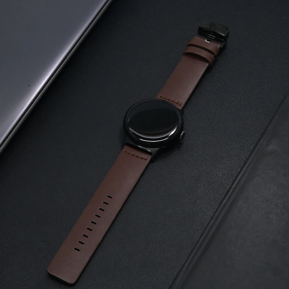 Classic Leather Smartwatch Strap, 45mm/41mm, for Google Pixel Watch Series