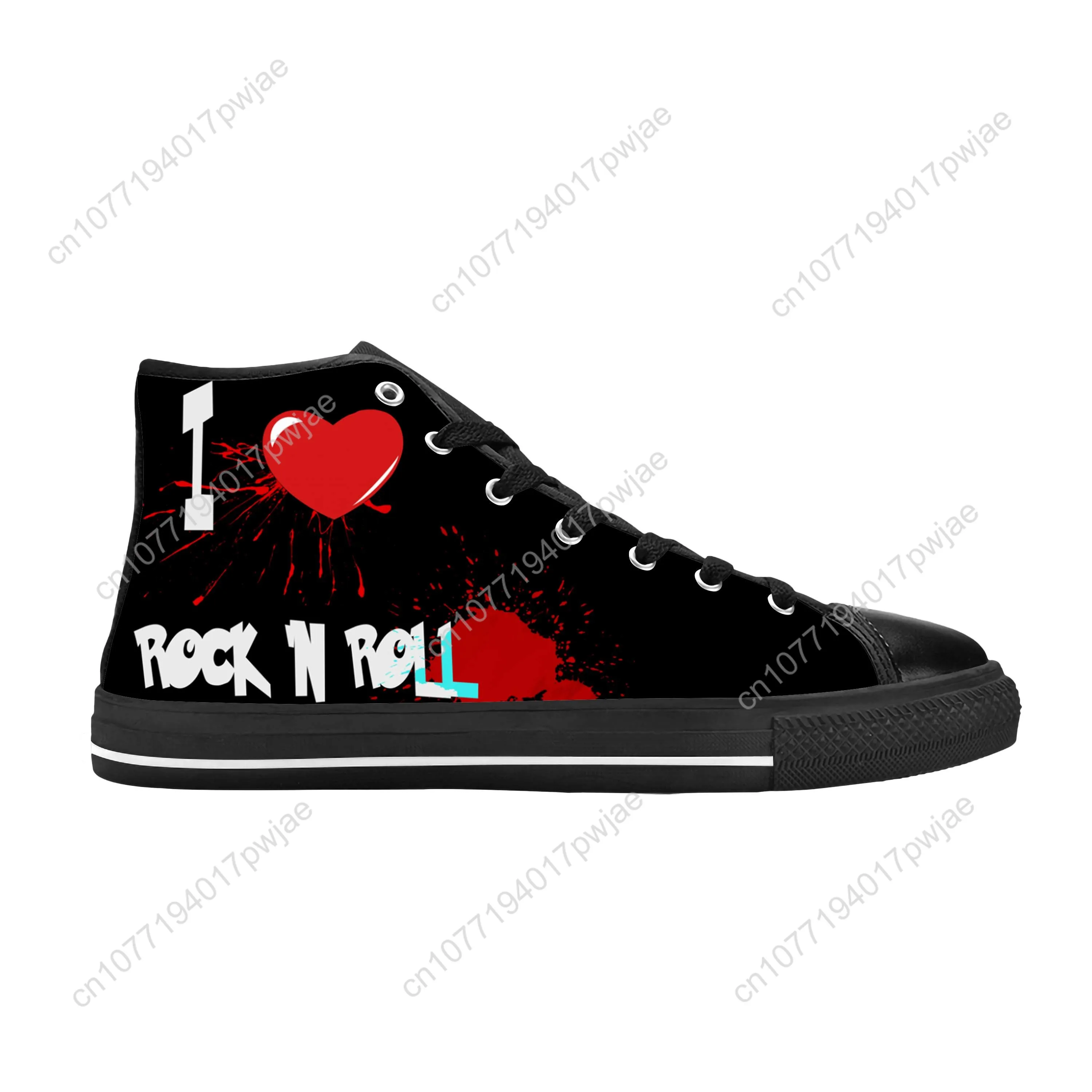 Hot Rock N And Roll Rock Band Music Singer Guitar Casual Cloth Shoes High Top Comfortable Breathable 3D Print Men Women Sneakers