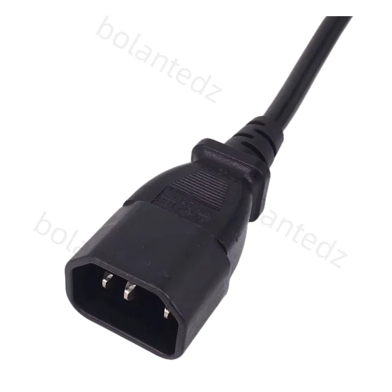 18cm IEC 320 UP Down 90 Degree C13 3 Pin Female to C14 3 Pin Male PDU Power Supply Extension Cord for Computer LED HDTV Monitor