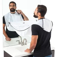 1pc Men Beards Shaving Aprons Creative Wall Mirror Suction Haircut Wrap Cape Home Salon Moustache Beard Shaving Apron - Image 4