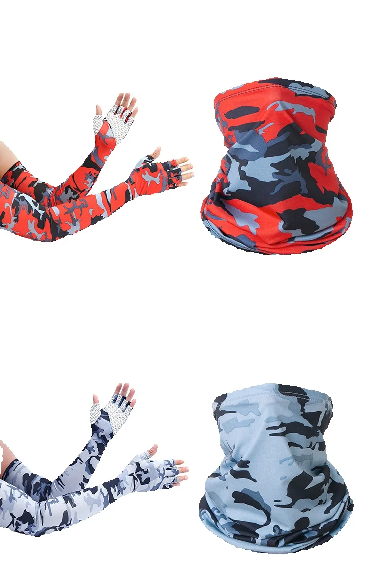 Guantes de medio dedo con protector solar de seda de hielo de verano, para ciclismo, deportes, diadema mágica versátil, funda antideslizante para exteriores_voghion.com