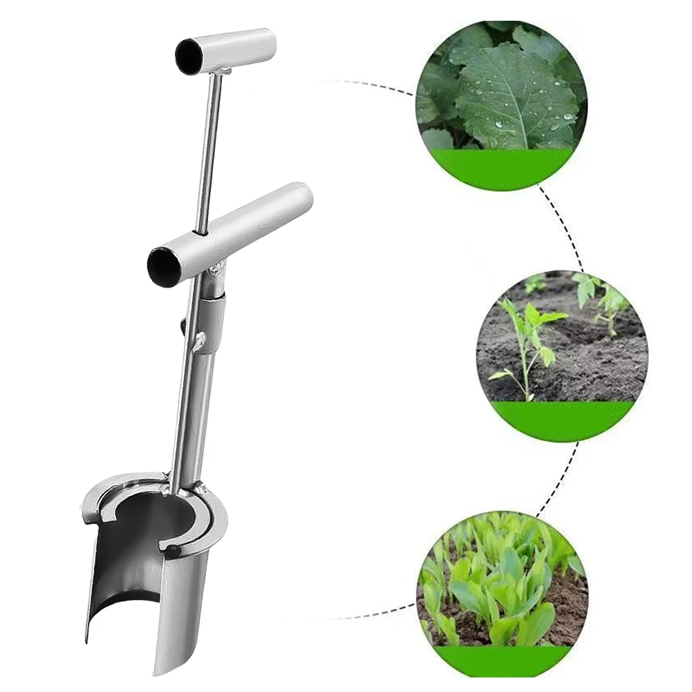 Plant And Fruit Tree Seedling Transplanter Stainless Steel Handheld Garden Barrel Transplanter Planting In Greenhouse