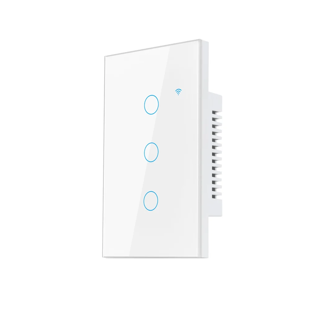 Comprar Interruptor táctil de 1, 2 y 3 entradas, interruptor de pared,  Sensor de Panel de cristal templado, interruptor de luz de pantalla táctil,  AC100V-250V estándar de la UE, resistente al agua